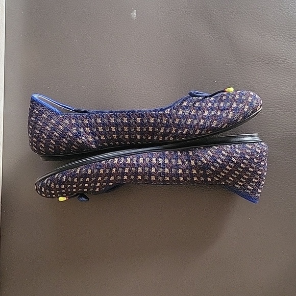 Rothy's The Bow Round Toe Evening Metallic Knit Fabric Ballet Flat - Picture 7 of 12